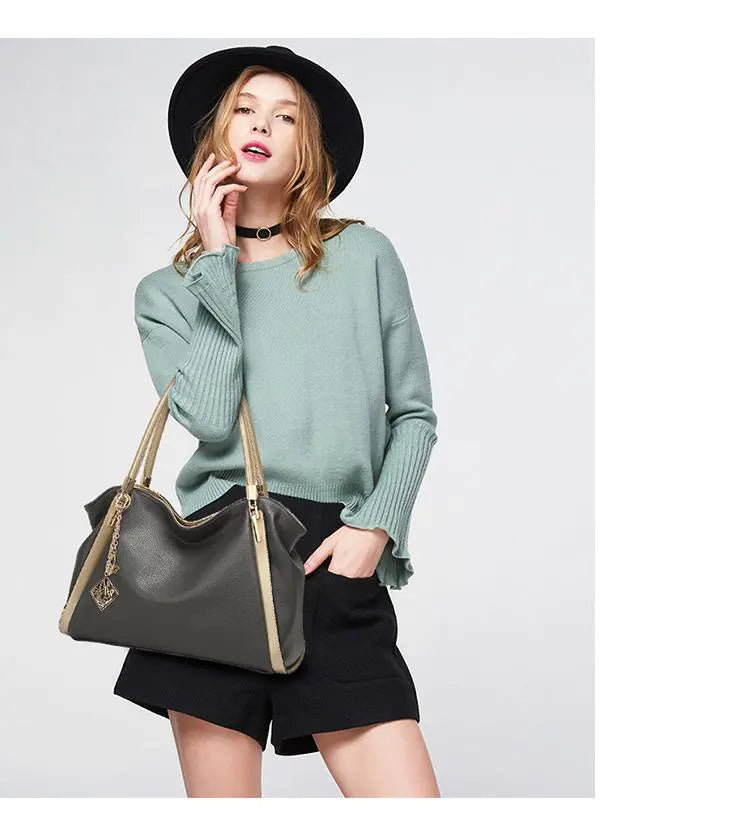 Fashionable Litchi Pattern Women's Handbag